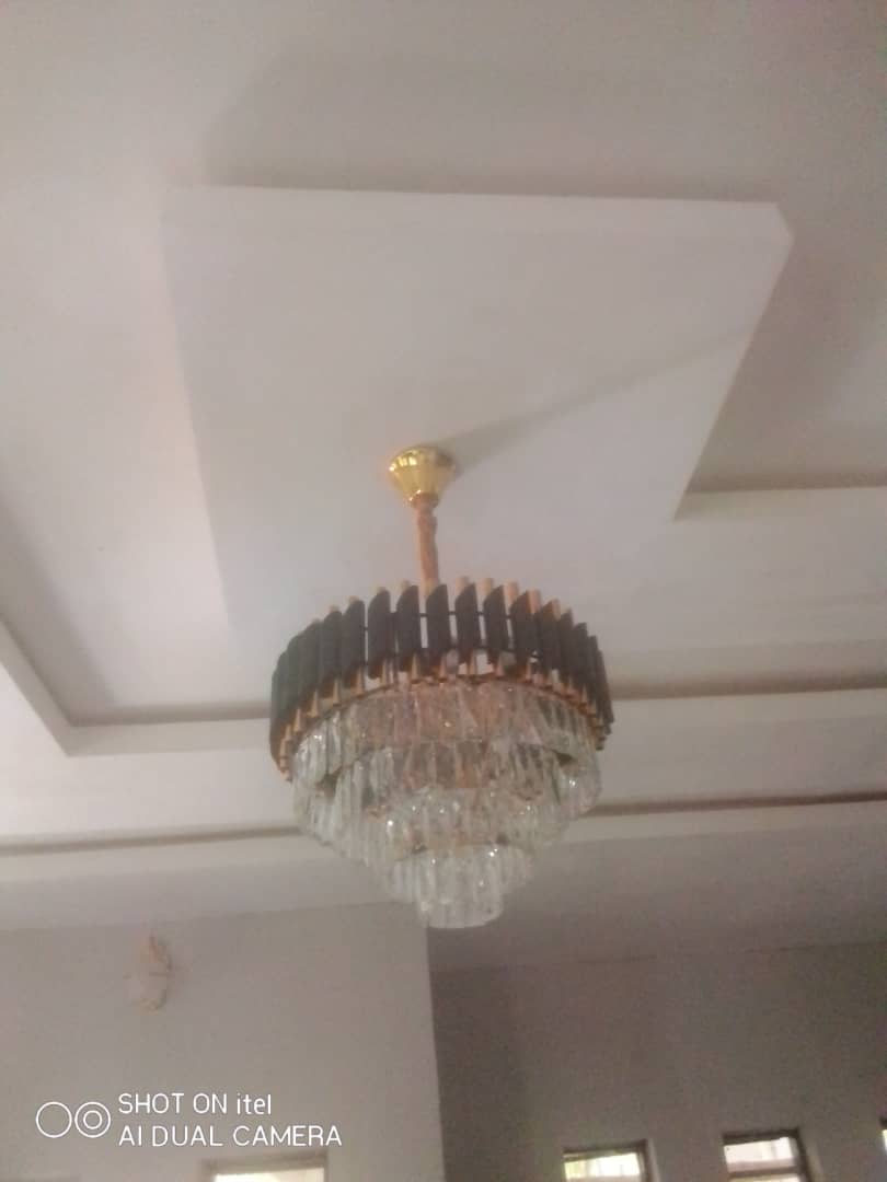 Chandelier on ceiling