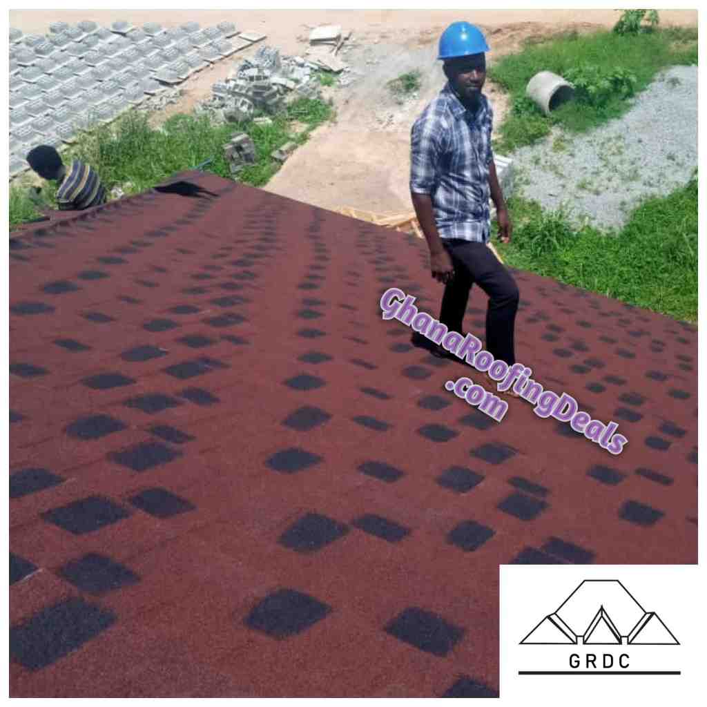 Eurotiles_stone_coated_roofer_during_installation_in_Ghana