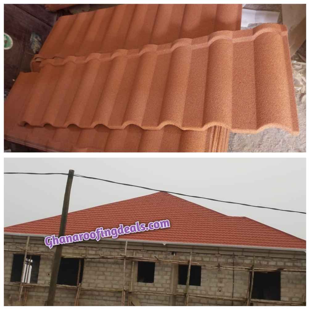 Eurotiles Terracotta Milano Stone Coated Roofing Sheets | Good For Upgrading Concrete Roof Tiles And Clay Roof Tiles-Roofed Older Buildings in Ghana
