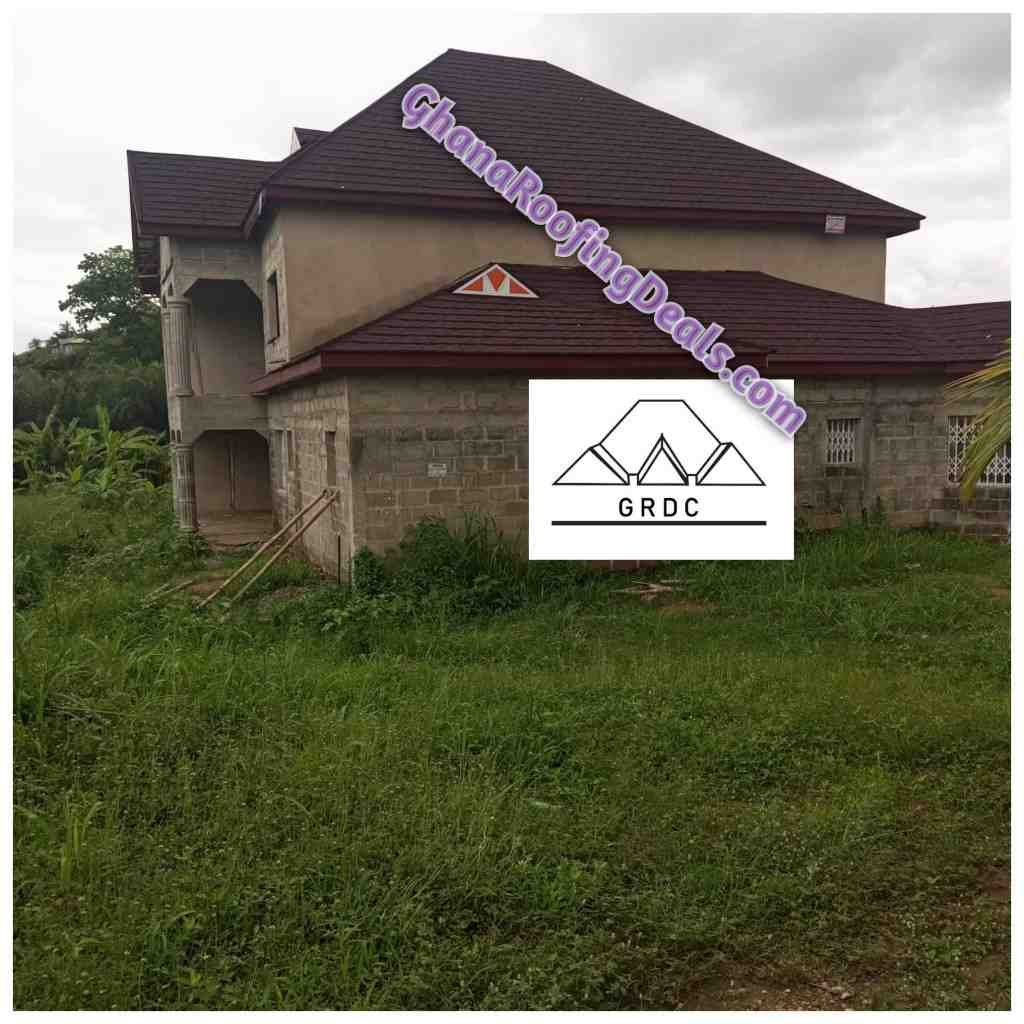 Newly Roofed House Using Eurotiles Stone Coated Roofing Sheets By Ghana Roofing Deals (1)